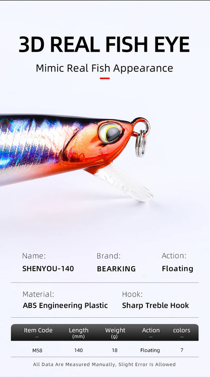 Jerkbait flottant 140mm