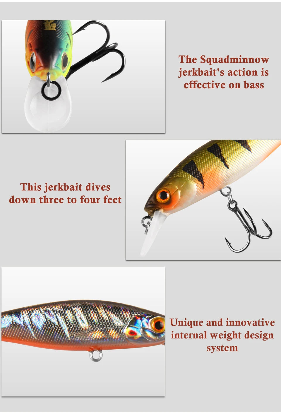 Lot de 3 jerkbaits