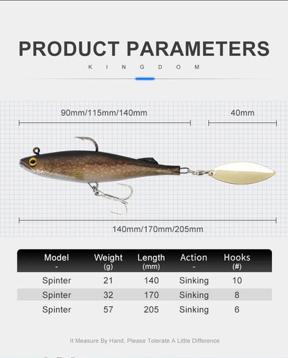 Spinter Shad à palette 140mm 205mm