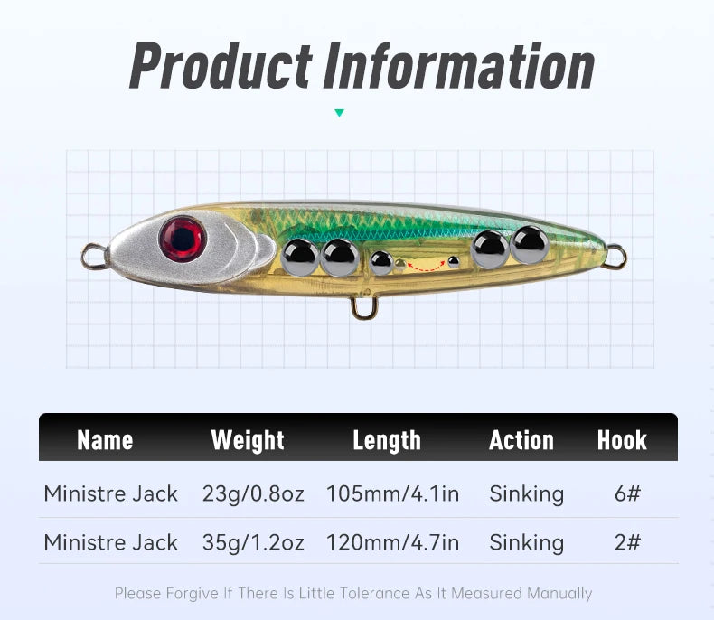 Stickbait coulant Ministre Jack